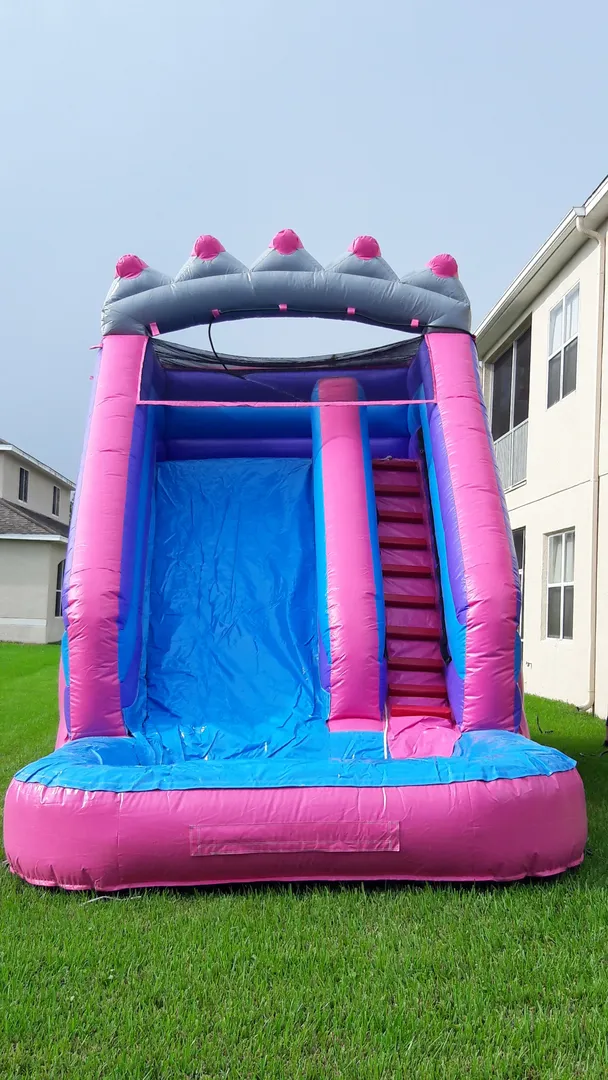 16FT PINK PRINCESS CROWN WATER SLIDE