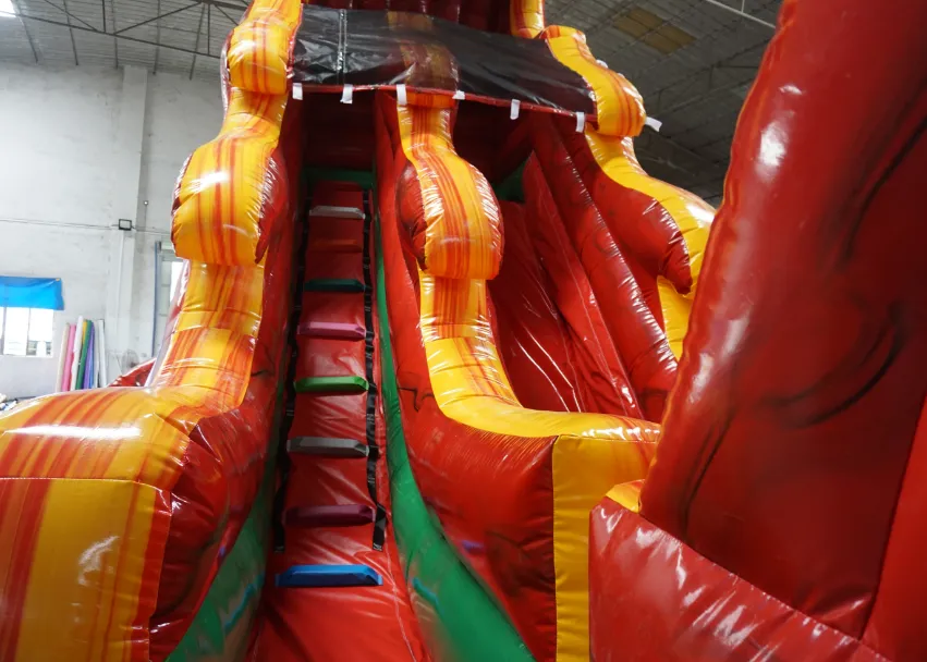 20FT FIRE MARBLE SUPER SLIDE W SLIP & POOL